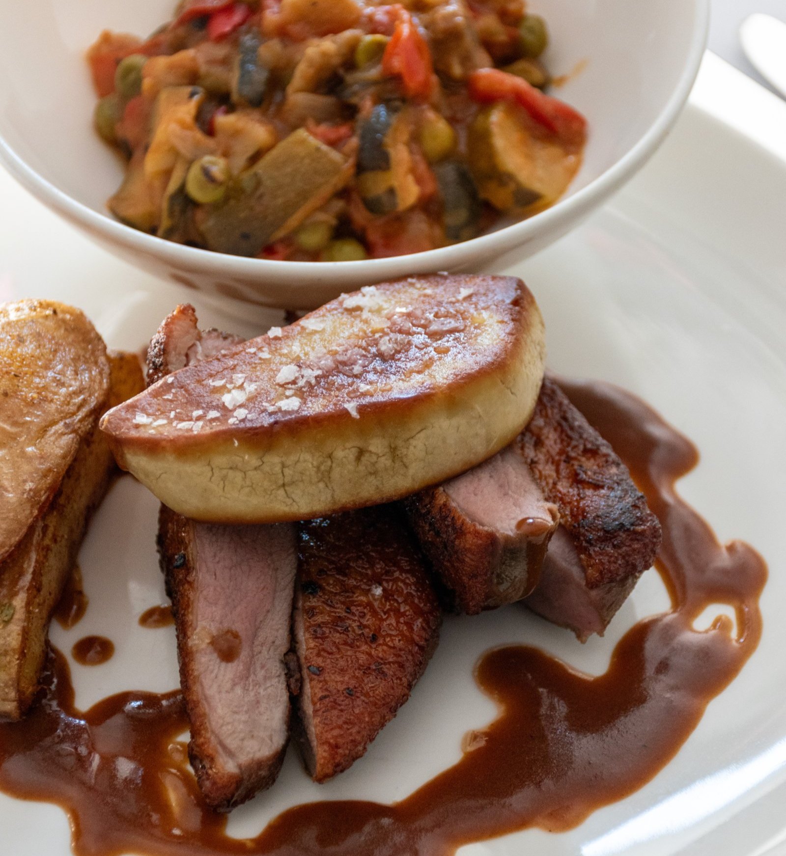 Piatto di anatra e foie gras al Bistrò 3544